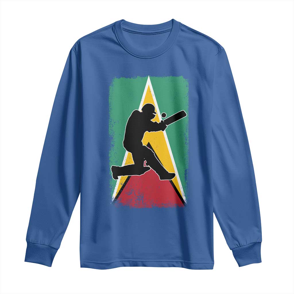 Guyana Cricket Long Sleeve Shirt Retro Vintage Sport Guyanese Flag West Indies Cricket Fan