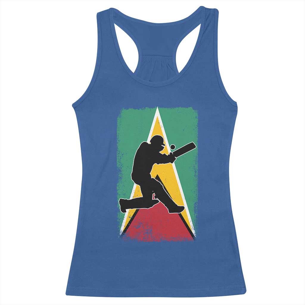 Guyana Cricket Racerback Tank Top Retro Vintage Sport Guyanese Flag West Indies Cricket Fan