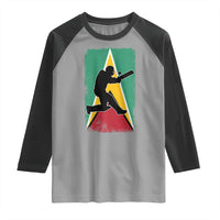 Guyana Cricket Raglan Shirt Retro Vintage Sport Guyanese Flag West Indies Cricket Fan