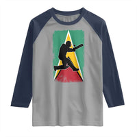 Guyana Cricket Raglan Shirt Retro Vintage Sport Guyanese Flag West Indies Cricket Fan