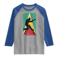 Guyana Cricket Raglan Shirt Retro Vintage Sport Guyanese Flag West Indies Cricket Fan