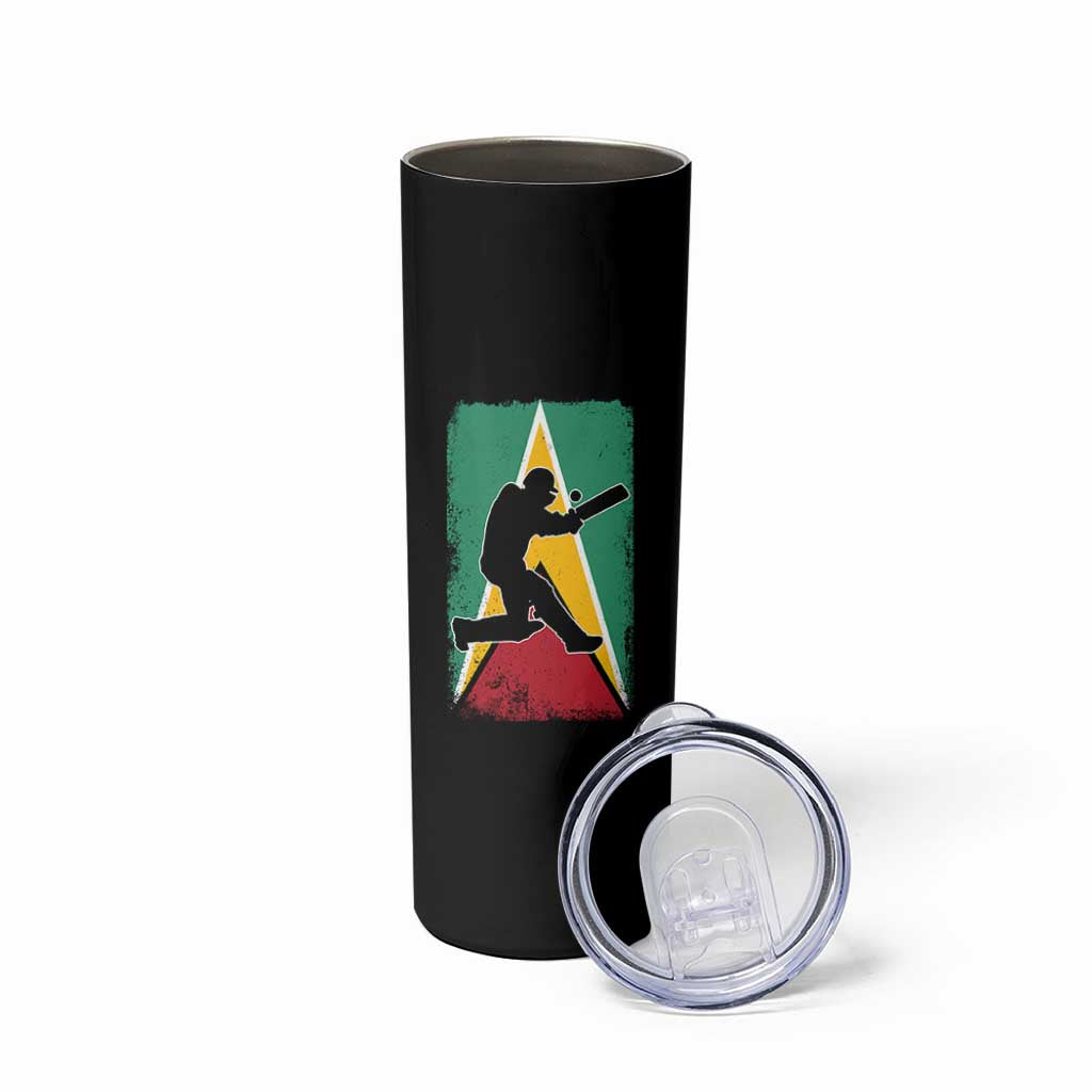 Guyana Cricket Skinny Tumbler Retro Vintage Sport Guyanese Flag West Indies Cricket Fan