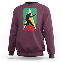 Guyana Cricket Sweatshirt Retro Vintage Sport Guyanese Flag West Indies Cricket Fan