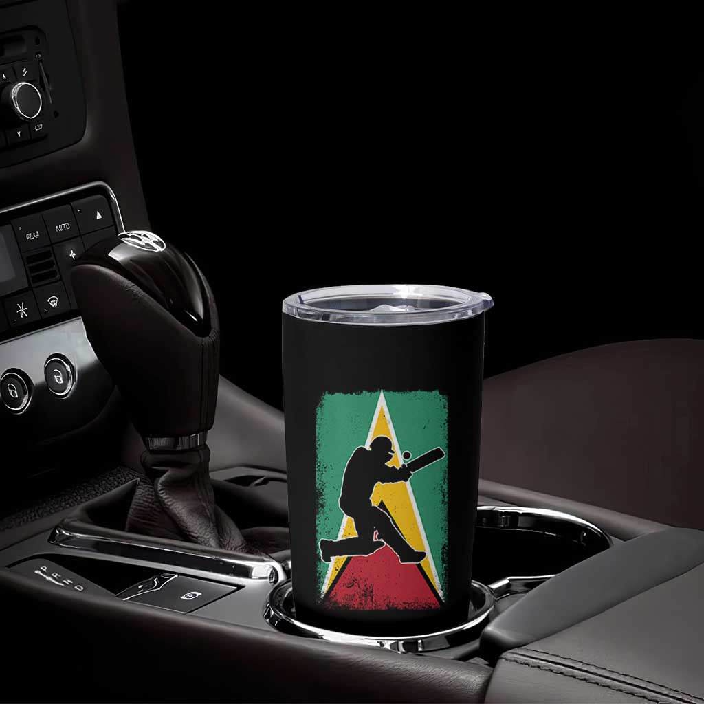 Guyana Cricket Tumbler Cup Retro Vintage Sport Guyanese Flag West Indies Cricket Fan