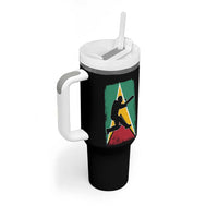 Guyana Cricket Tumbler With Handle Retro Vintage Sport Guyanese Flag West Indies Cricket Fan