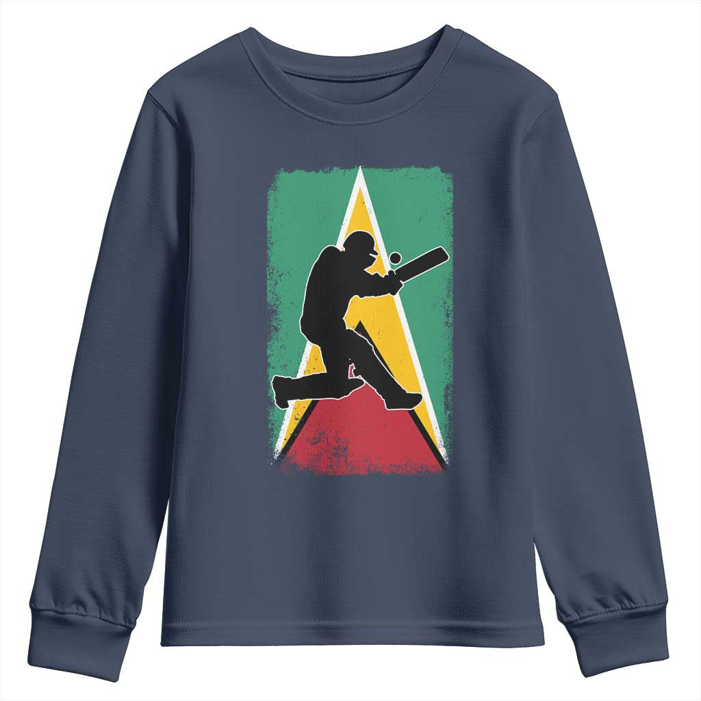 Guyana Cricket Youth Sweatshirt Retro Vintage Sport Guyanese Flag West Indies Cricket Fan