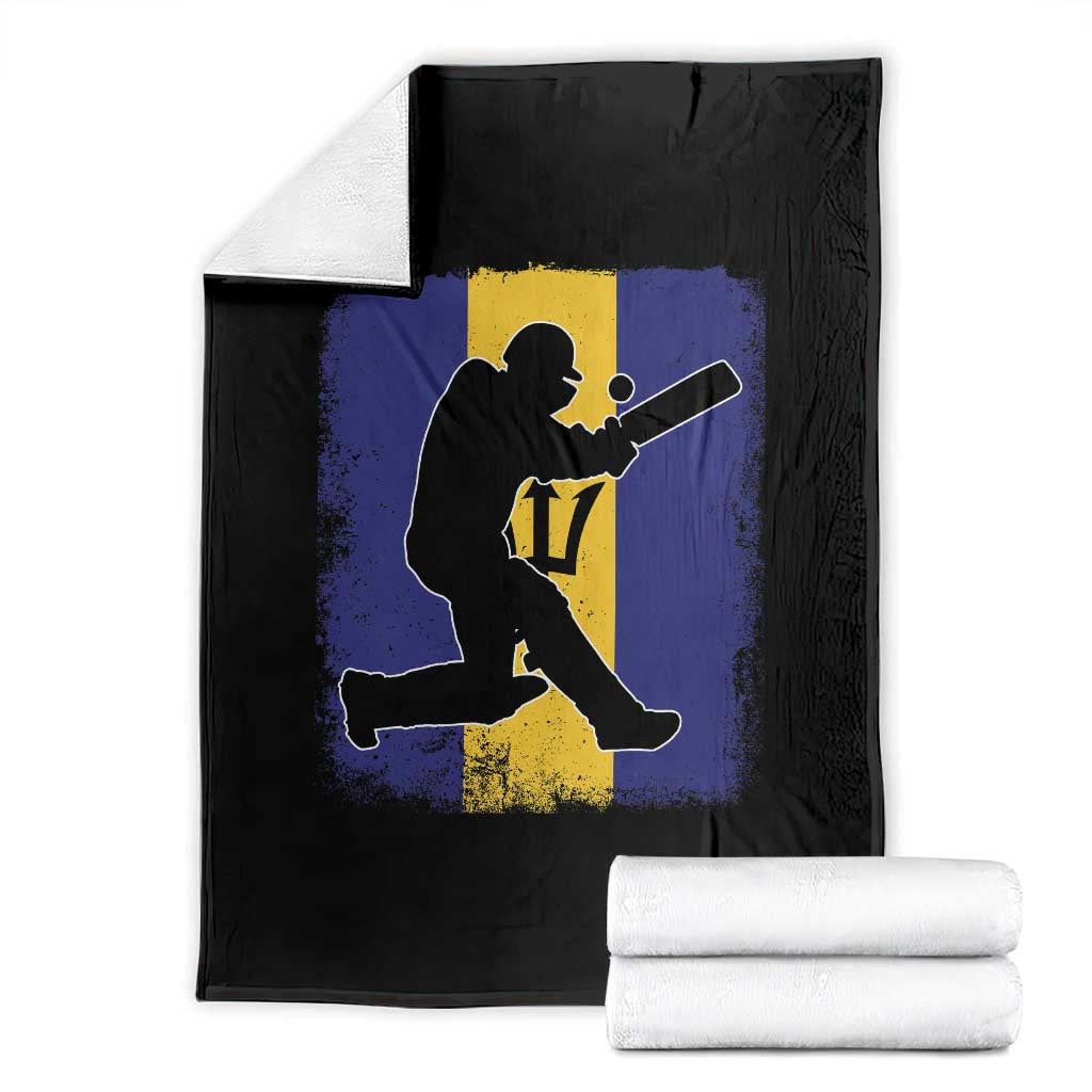 Barbados Cricket Throw Blanket Retro Vintage Sport Bajan Flag West Indies Cricket Fan