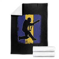 Barbados Cricket Throw Blanket Retro Vintage Sport Bajan Flag West Indies Cricket Fan