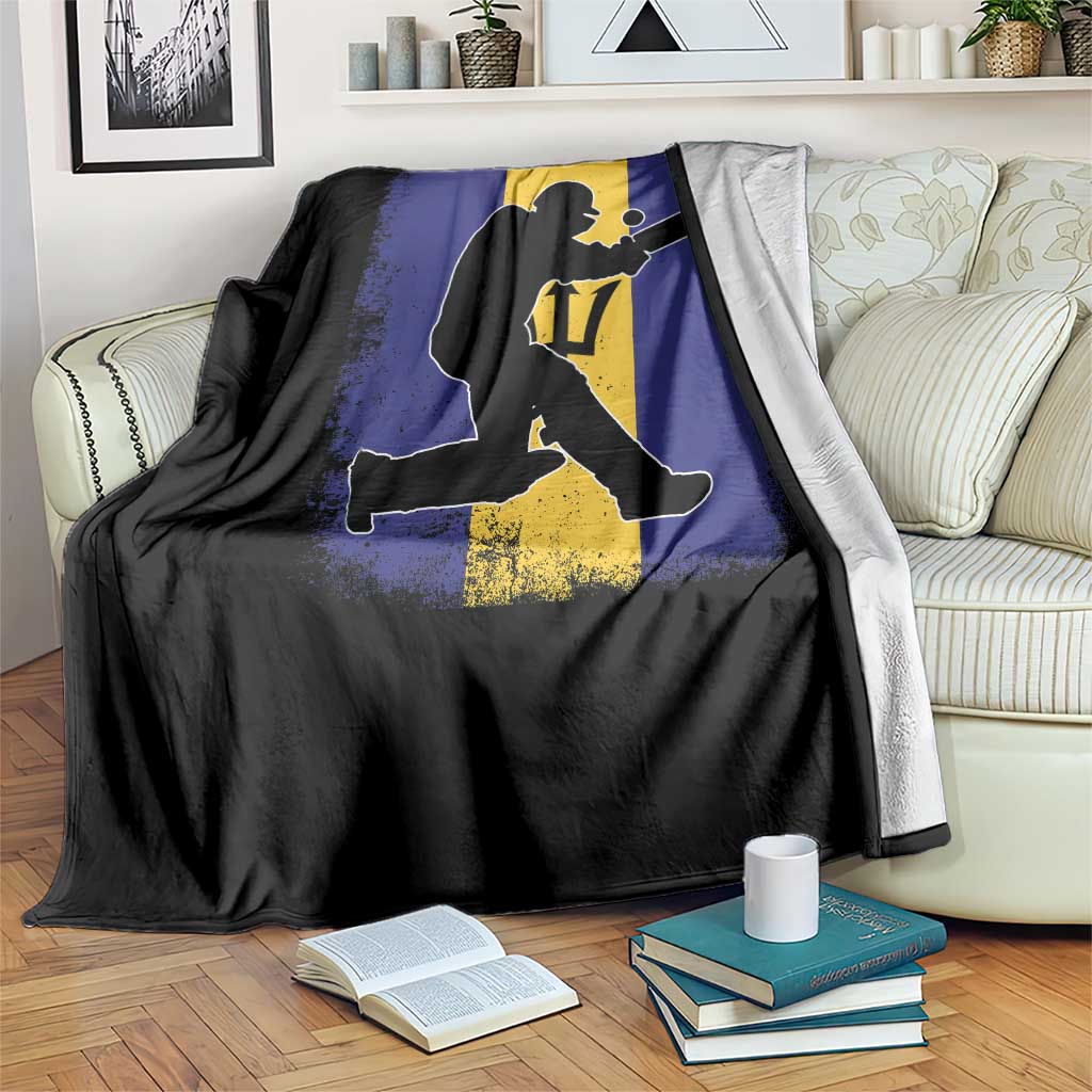 Barbados Cricket Throw Blanket Retro Vintage Sport Bajan Flag West Indies Cricket Fan