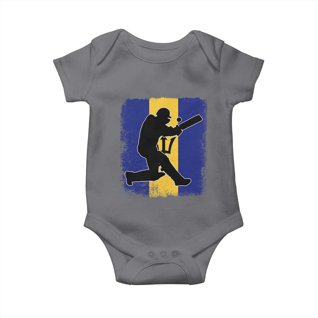 Barbados Cricket Baby Onesie Retro Vintage Sport Bajan Flag West Indies Cricket Fan