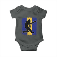 Barbados Cricket Baby Onesie Retro Vintage Sport Bajan Flag West Indies Cricket Fan