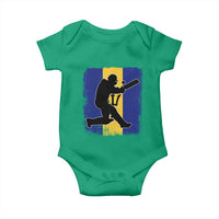 Barbados Cricket Baby Onesie Retro Vintage Sport Bajan Flag West Indies Cricket Fan