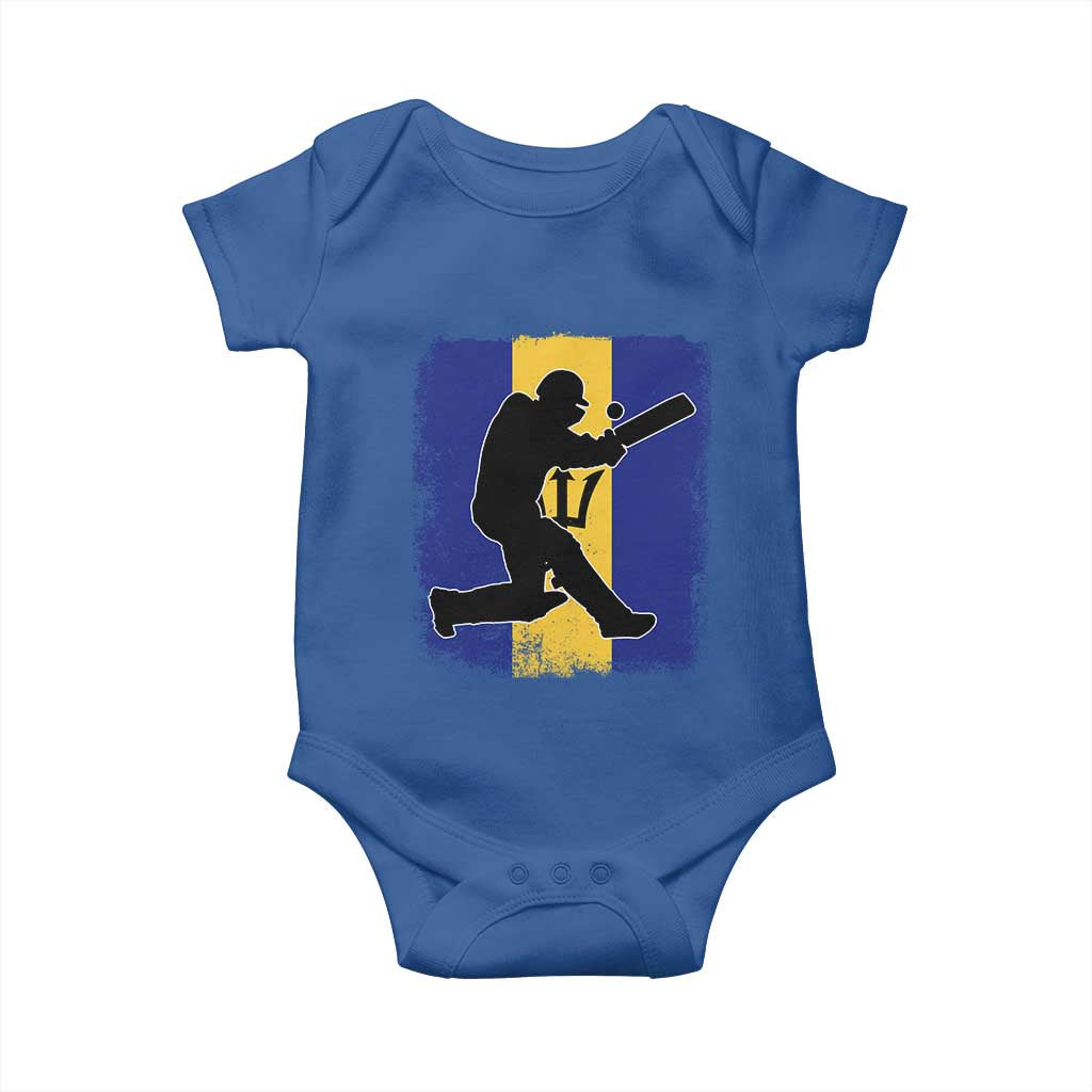 Barbados Cricket Baby Onesie Retro Vintage Sport Bajan Flag West Indies Cricket Fan
