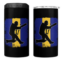 Barbados Cricket 4 in 1 Can Cooler Tumbler Retro Vintage Sport Bajan Flag West Indies Cricket Fan