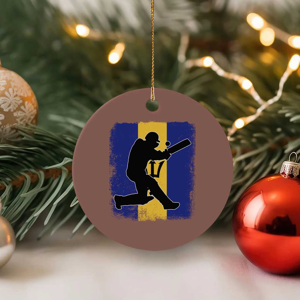 Barbados Cricket Ceramic Ornament Retro Vintage Sport Bajan Flag West Indies Cricket Fan