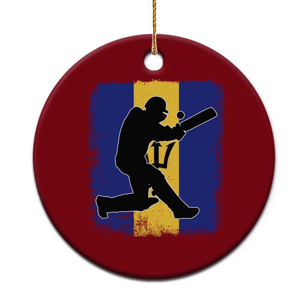 Barbados Cricket Ceramic Ornament Retro Vintage Sport Bajan Flag West Indies Cricket Fan