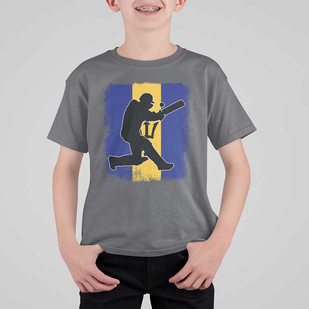 Barbados Cricket T Shirt For Kid Retro Vintage Sport Bajan Flag West Indies Cricket Fan