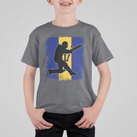 Barbados Cricket T Shirt For Kid Retro Vintage Sport Bajan Flag West Indies Cricket Fan
