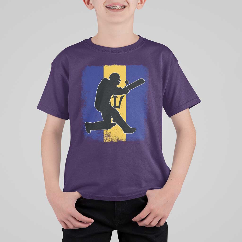 Barbados Cricket T Shirt For Kid Retro Vintage Sport Bajan Flag West Indies Cricket Fan