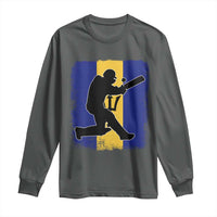 Barbados Cricket Long Sleeve Shirt Retro Vintage Sport Bajan Flag West Indies Cricket Fan