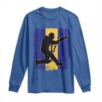 Barbados Cricket Long Sleeve Shirt Retro Vintage Sport Bajan Flag West Indies Cricket Fan