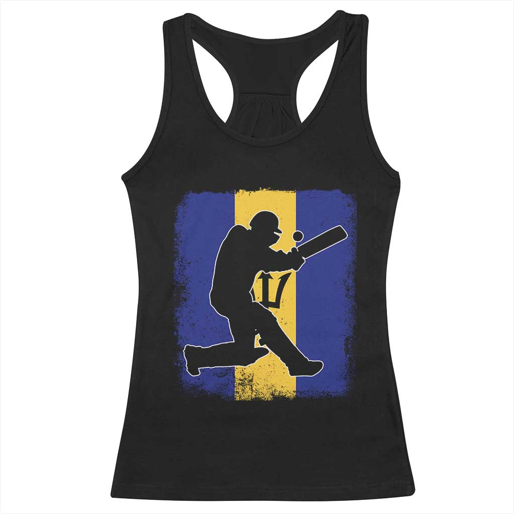 Barbados Cricket Racerback Tank Top Retro Vintage Sport Bajan Flag West Indies Cricket Fan