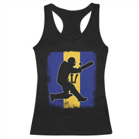 Barbados Cricket Racerback Tank Top Retro Vintage Sport Bajan Flag West Indies Cricket Fan