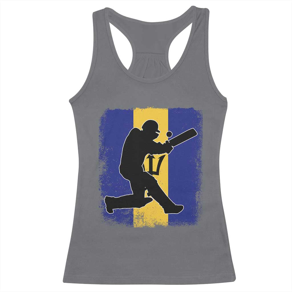 Barbados Cricket Racerback Tank Top Retro Vintage Sport Bajan Flag West Indies Cricket Fan