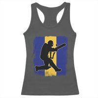 Barbados Cricket Racerback Tank Top Retro Vintage Sport Bajan Flag West Indies Cricket Fan
