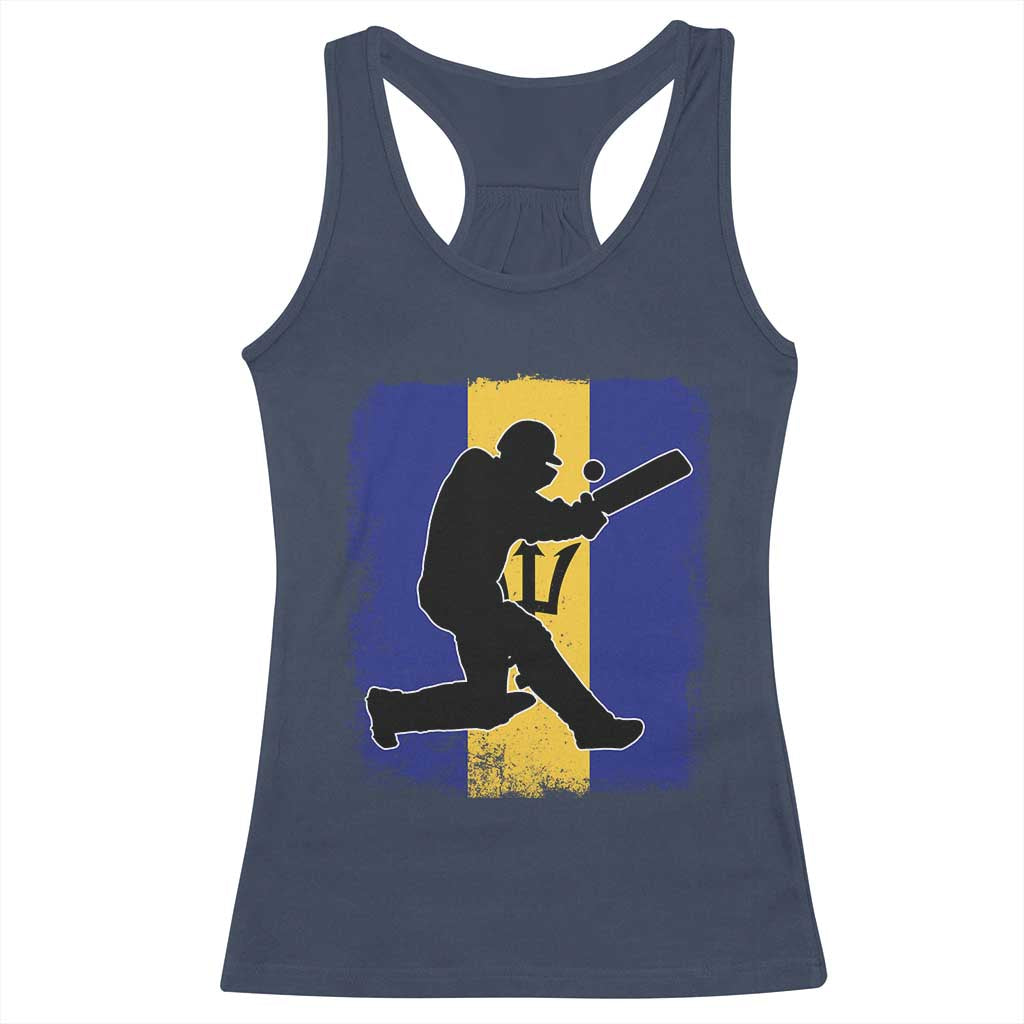Barbados Cricket Racerback Tank Top Retro Vintage Sport Bajan Flag West Indies Cricket Fan