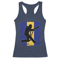 Barbados Cricket Racerback Tank Top Retro Vintage Sport Bajan Flag West Indies Cricket Fan