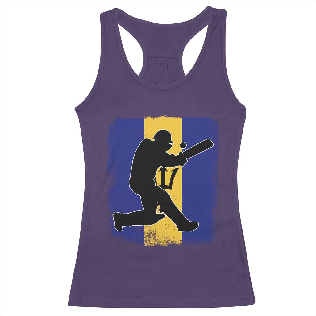Barbados Cricket Racerback Tank Top Retro Vintage Sport Bajan Flag West Indies Cricket Fan