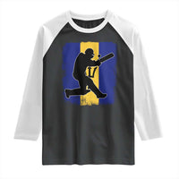 Barbados Cricket Raglan Shirt Retro Vintage Sport Bajan Flag West Indies Cricket Fan