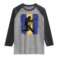 Barbados Cricket Raglan Shirt Retro Vintage Sport Bajan Flag West Indies Cricket Fan