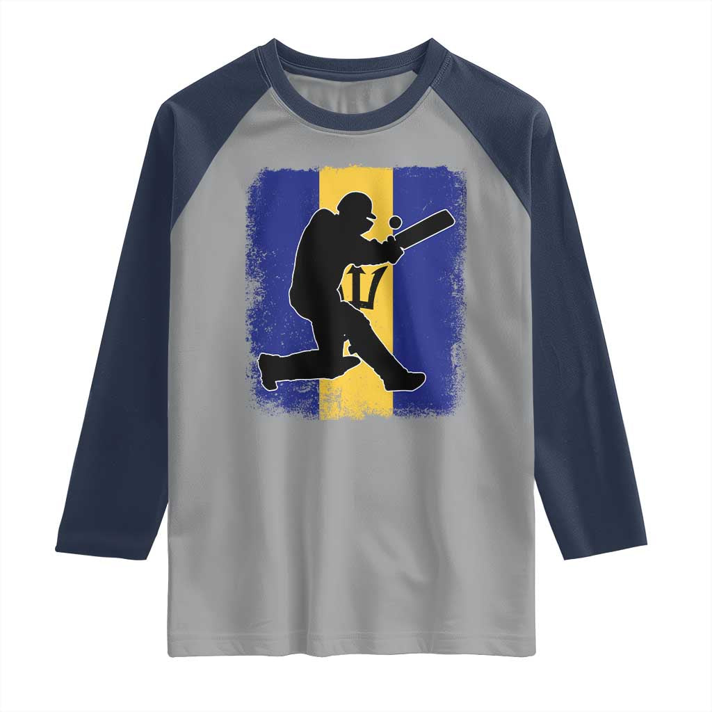 Barbados Cricket Raglan Shirt Retro Vintage Sport Bajan Flag West Indies Cricket Fan
