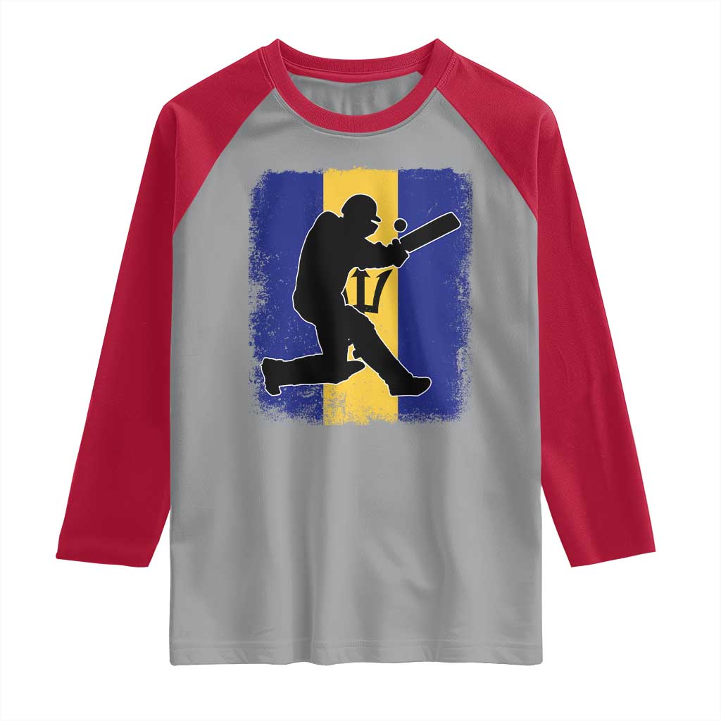 Barbados Cricket Raglan Shirt Retro Vintage Sport Bajan Flag West Indies Cricket Fan