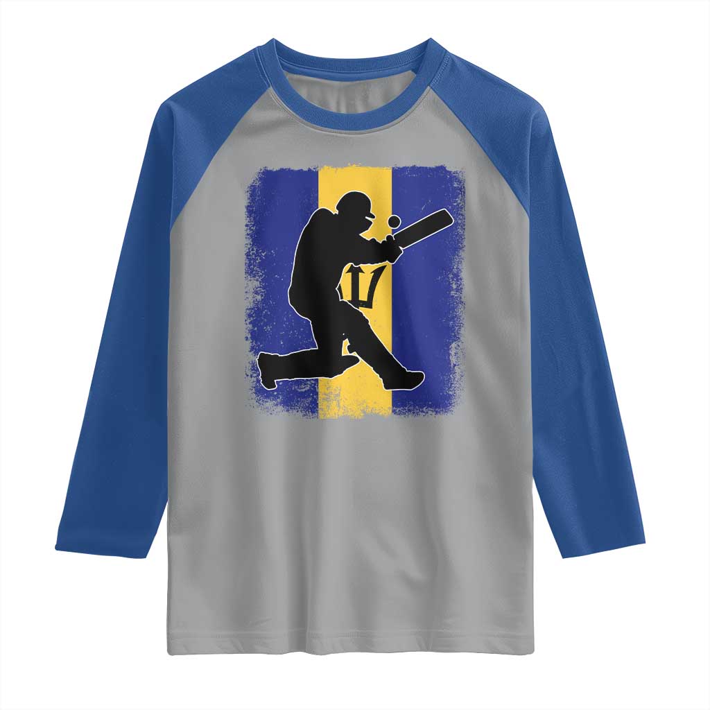 Barbados Cricket Raglan Shirt Retro Vintage Sport Bajan Flag West Indies Cricket Fan
