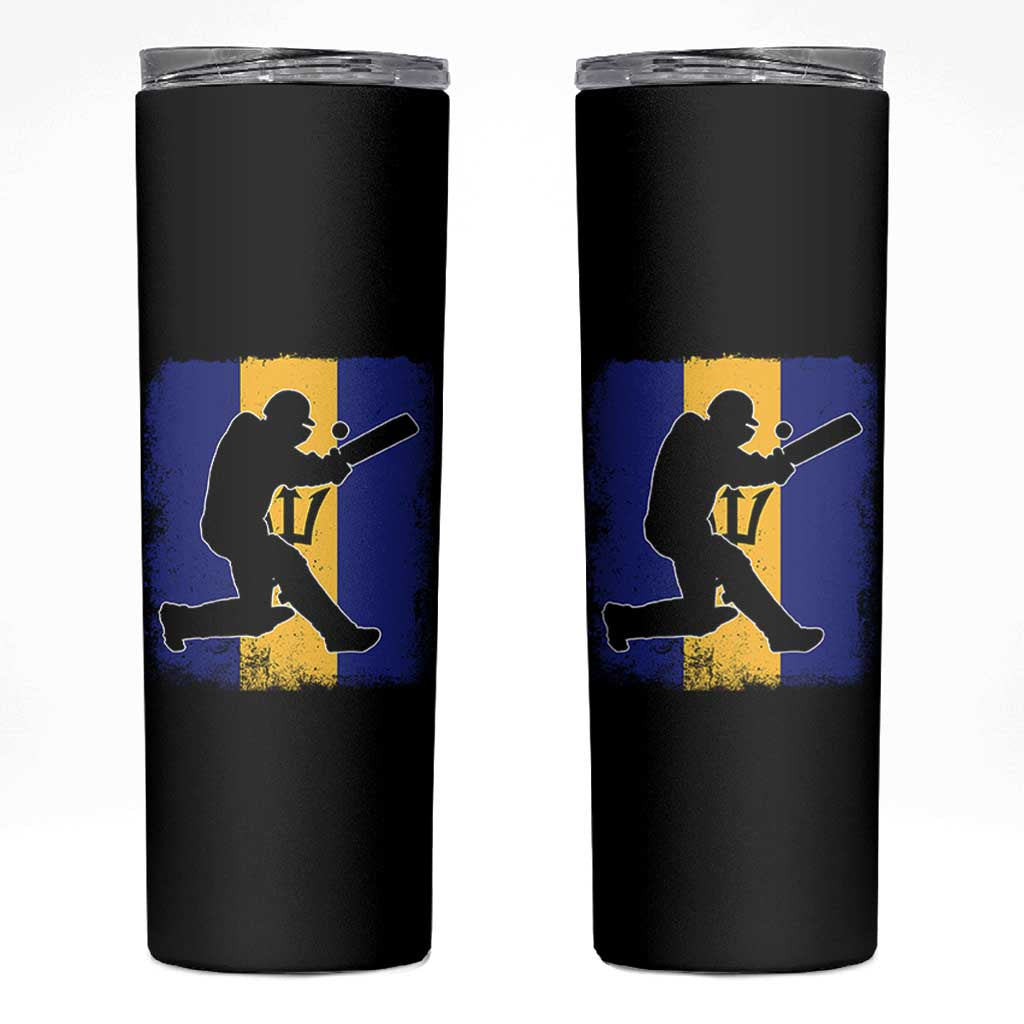 Barbados Cricket Skinny Tumbler Retro Vintage Sport Bajan Flag West Indies Cricket Fan