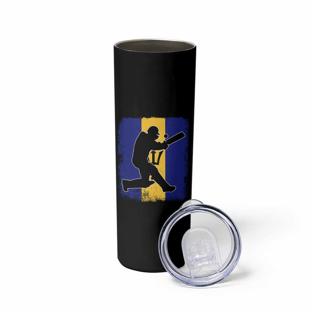 Barbados Cricket Skinny Tumbler Retro Vintage Sport Bajan Flag West Indies Cricket Fan