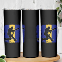 Barbados Cricket Skinny Tumbler Retro Vintage Sport Bajan Flag West Indies Cricket Fan