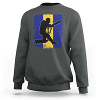 Barbados Cricket Sweatshirt Retro Vintage Sport Bajan Flag West Indies Cricket Fan