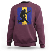 Barbados Cricket Sweatshirt Retro Vintage Sport Bajan Flag West Indies Cricket Fan