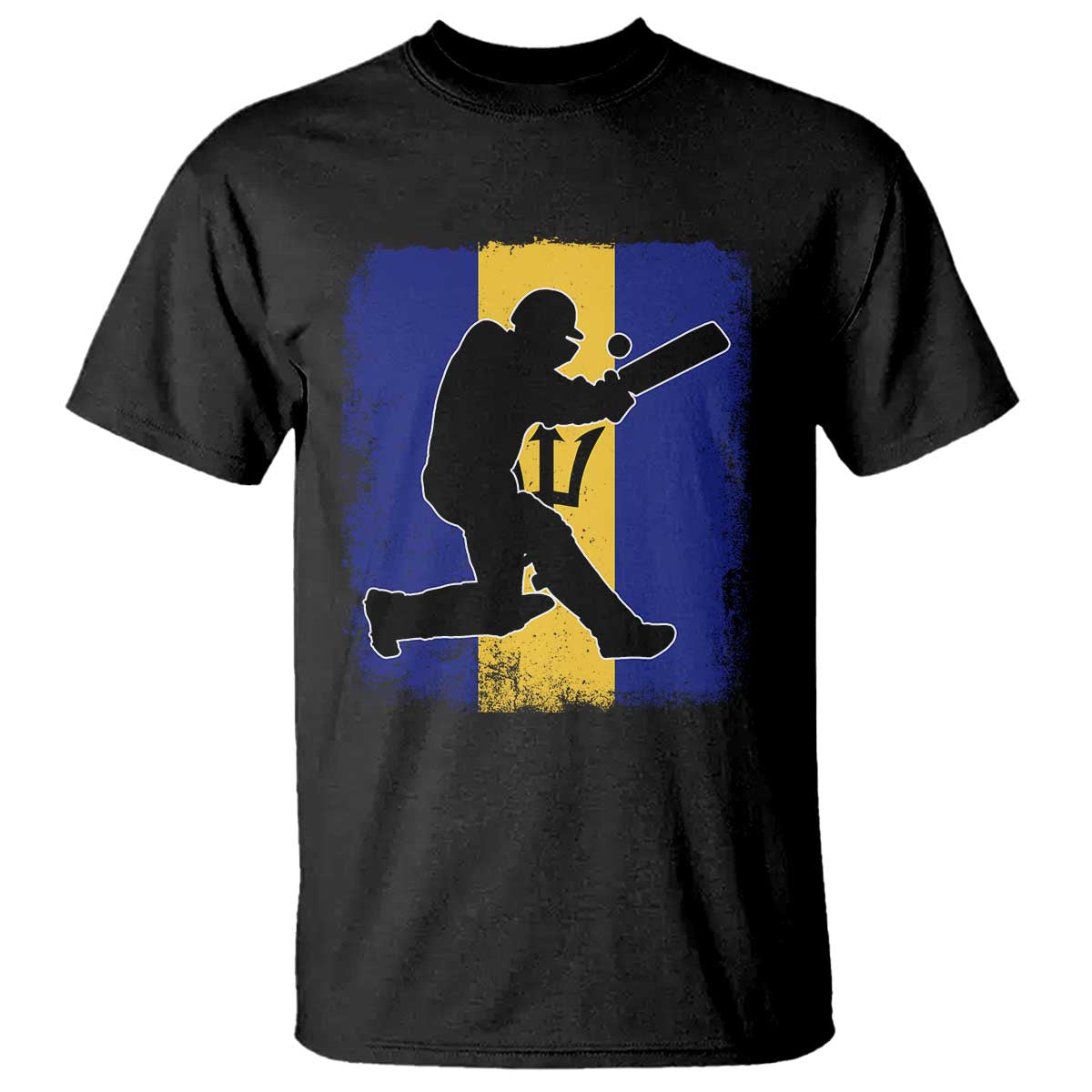 Barbados Cricket T Shirt Retro Vintage Sport Bajan Flag West Indies Cricket Fan