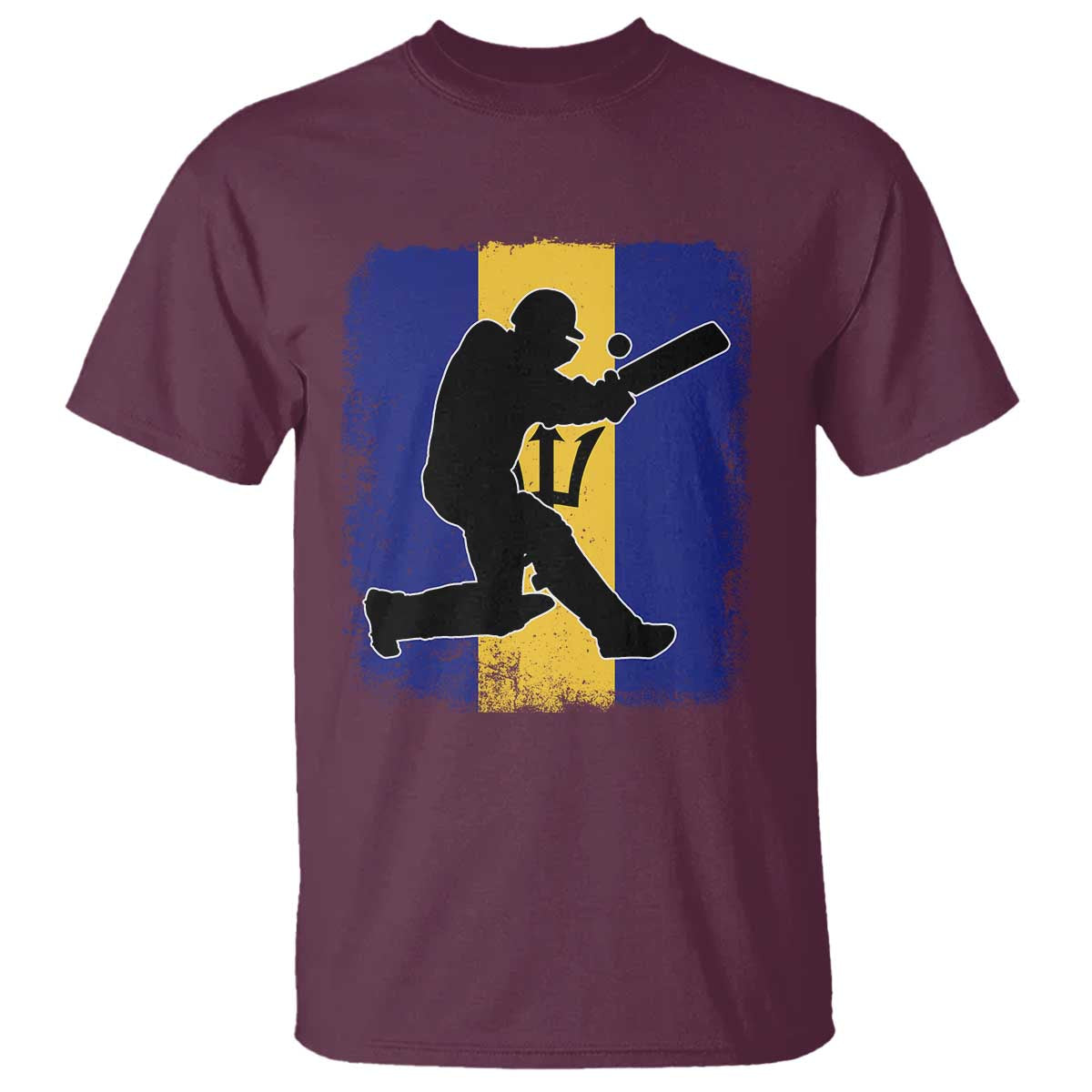 Barbados Cricket T Shirt Retro Vintage Sport Bajan Flag West Indies Cricket Fan