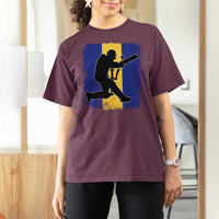 Barbados Cricket T Shirt For Women Retro Vintage Sport Bajan Flag West Indies Cricket Fan
