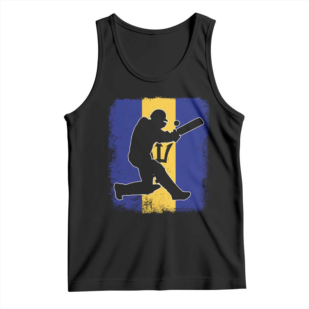 Barbados Cricket Tank Top Retro Vintage Sport Bajan Flag West Indies Cricket Fan