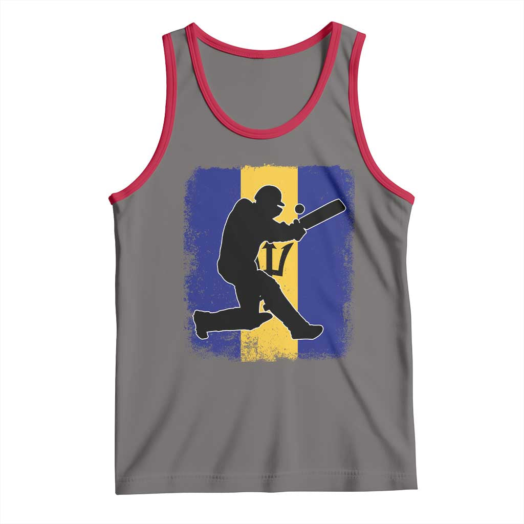 Barbados Cricket Tank Top Retro Vintage Sport Bajan Flag West Indies Cricket Fan