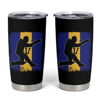 Barbados Cricket Tumbler Cup Retro Vintage Sport Bajan Flag West Indies Cricket Fan