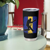 Barbados Cricket Tumbler Cup Retro Vintage Sport Bajan Flag West Indies Cricket Fan