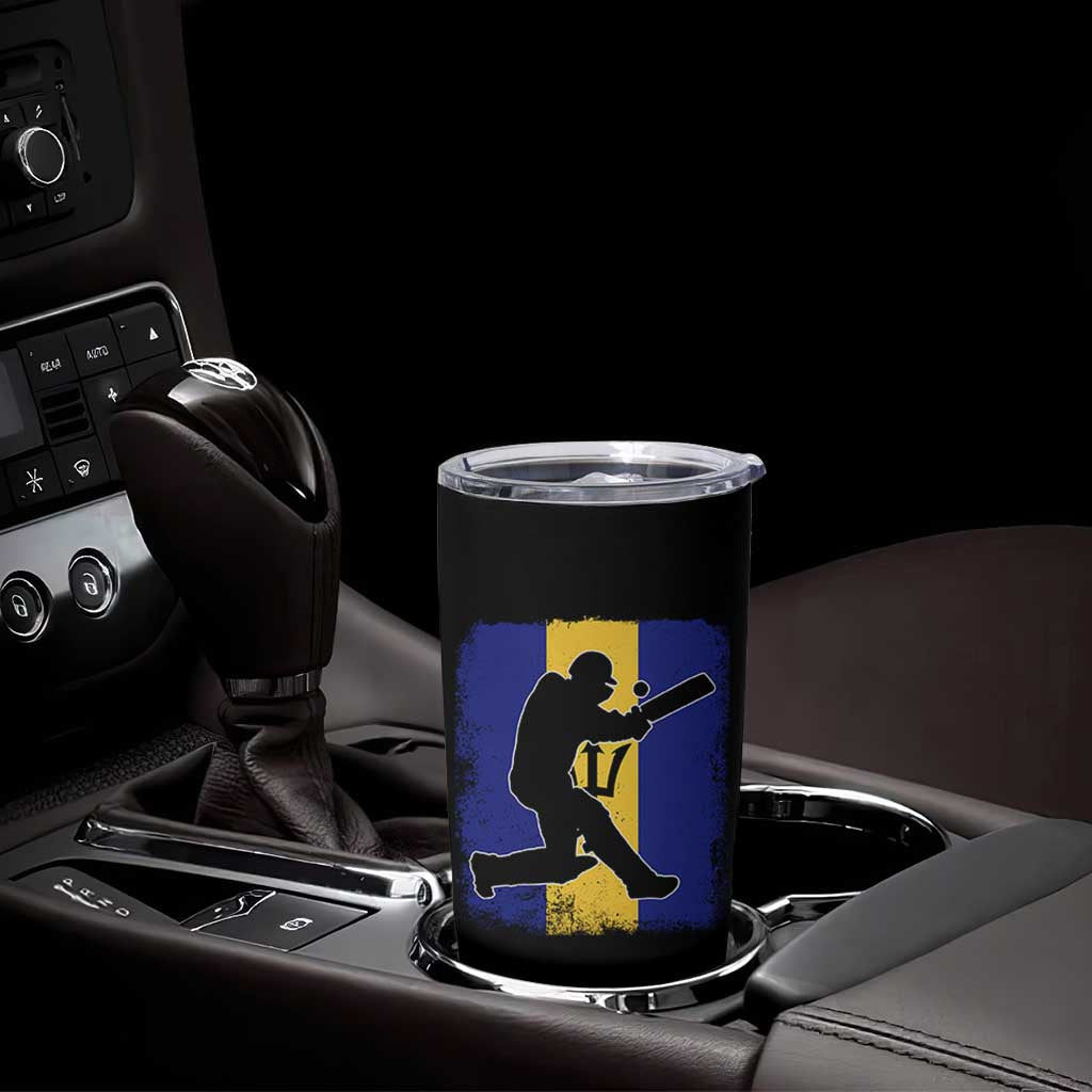 Barbados Cricket Tumbler Cup Retro Vintage Sport Bajan Flag West Indies Cricket Fan